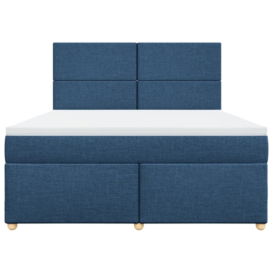 Boxspring met matras stof blauw 180x200 cm