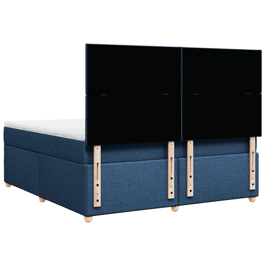 Boxspring met matras stof blauw 180x200 cm
