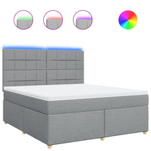 Boxspring met matras stof lichtgrijs 180x200 cm