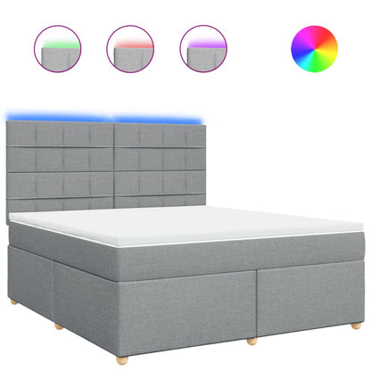 Boxspring met matras stof lichtgrijs 180x200 cm