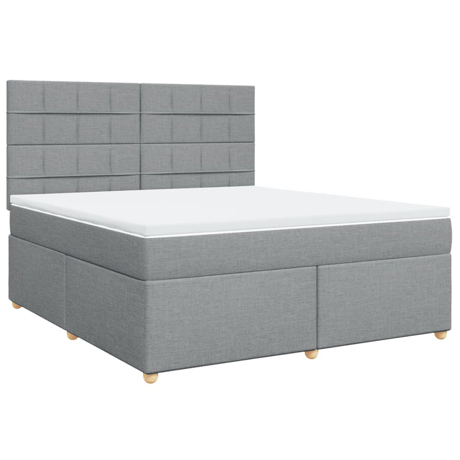 Boxspring met matras stof lichtgrijs 180x200 cm