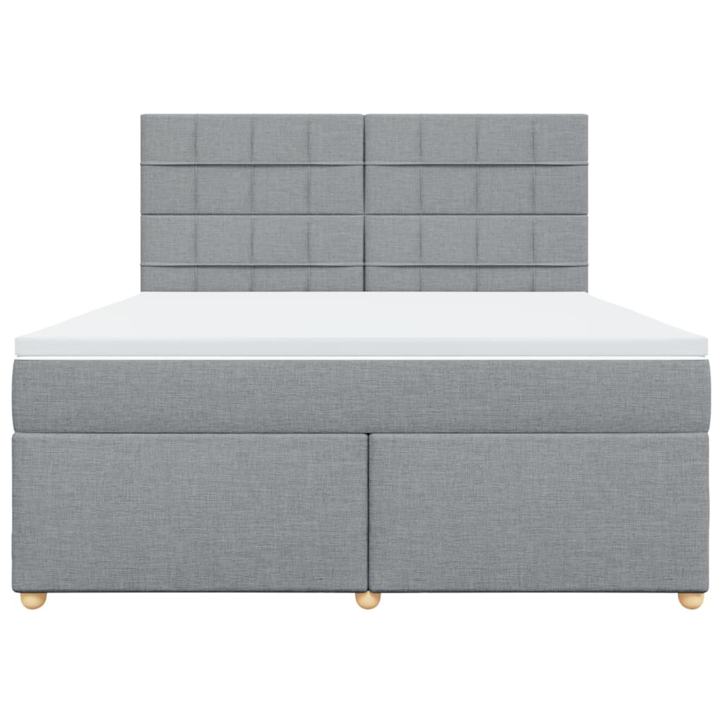 Boxspring met matras stof lichtgrijs 180x200 cm