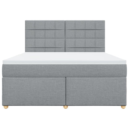 Boxspring met matras stof lichtgrijs 180x200 cm