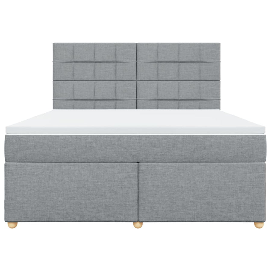 Boxspring met matras stof lichtgrijs 180x200 cm