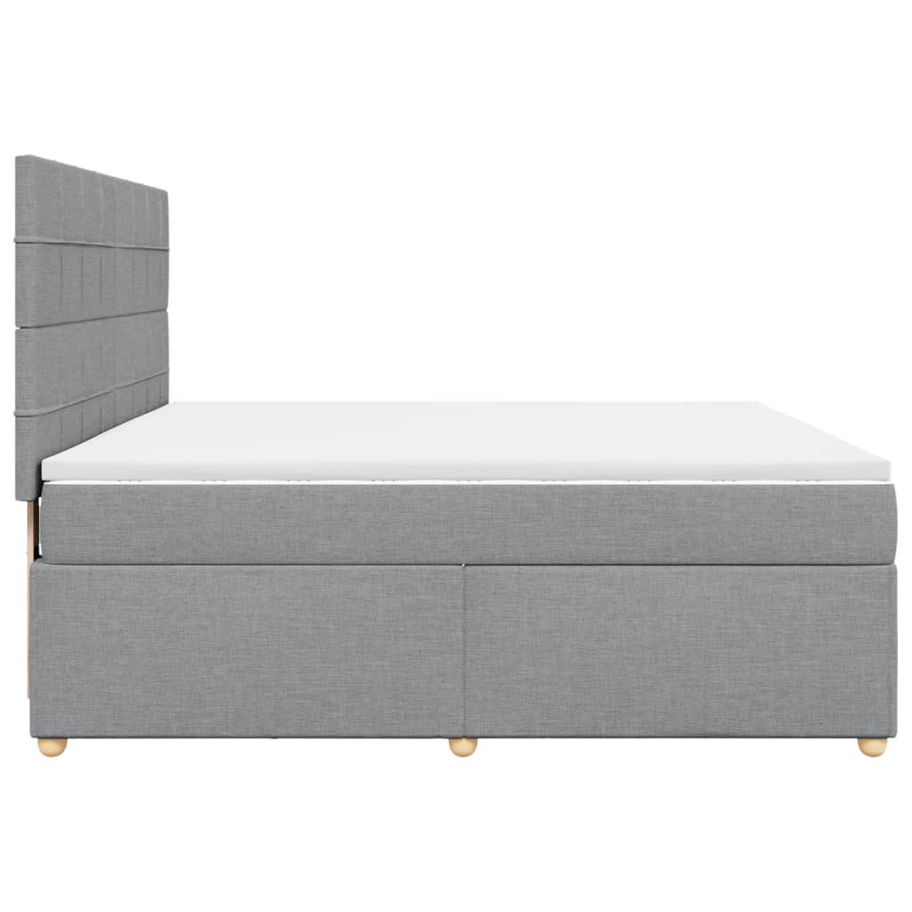 Boxspring met matras stof lichtgrijs 180x200 cm