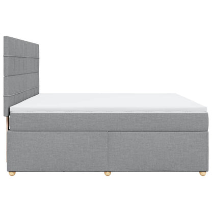 Boxspring met matras stof lichtgrijs 180x200 cm
