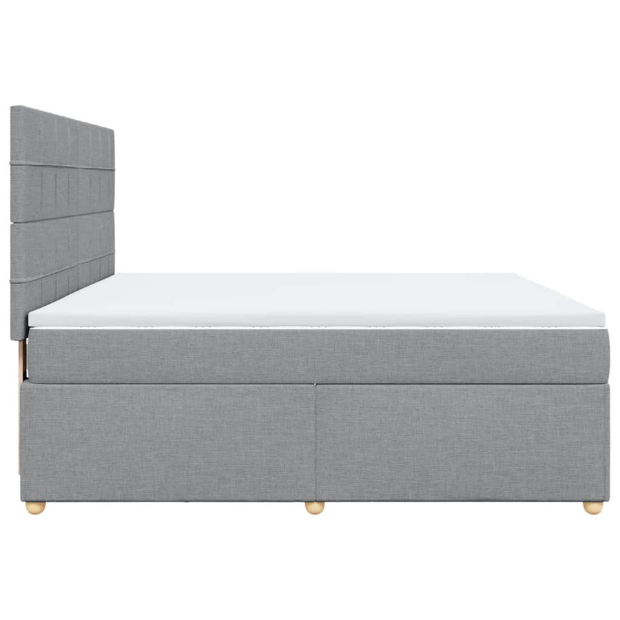 Boxspring met matras stof lichtgrijs 180x200 cm