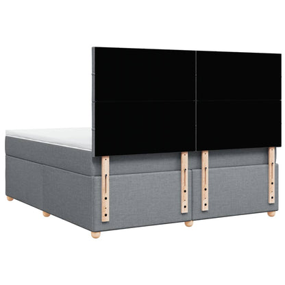 Boxspring met matras stof lichtgrijs 180x200 cm