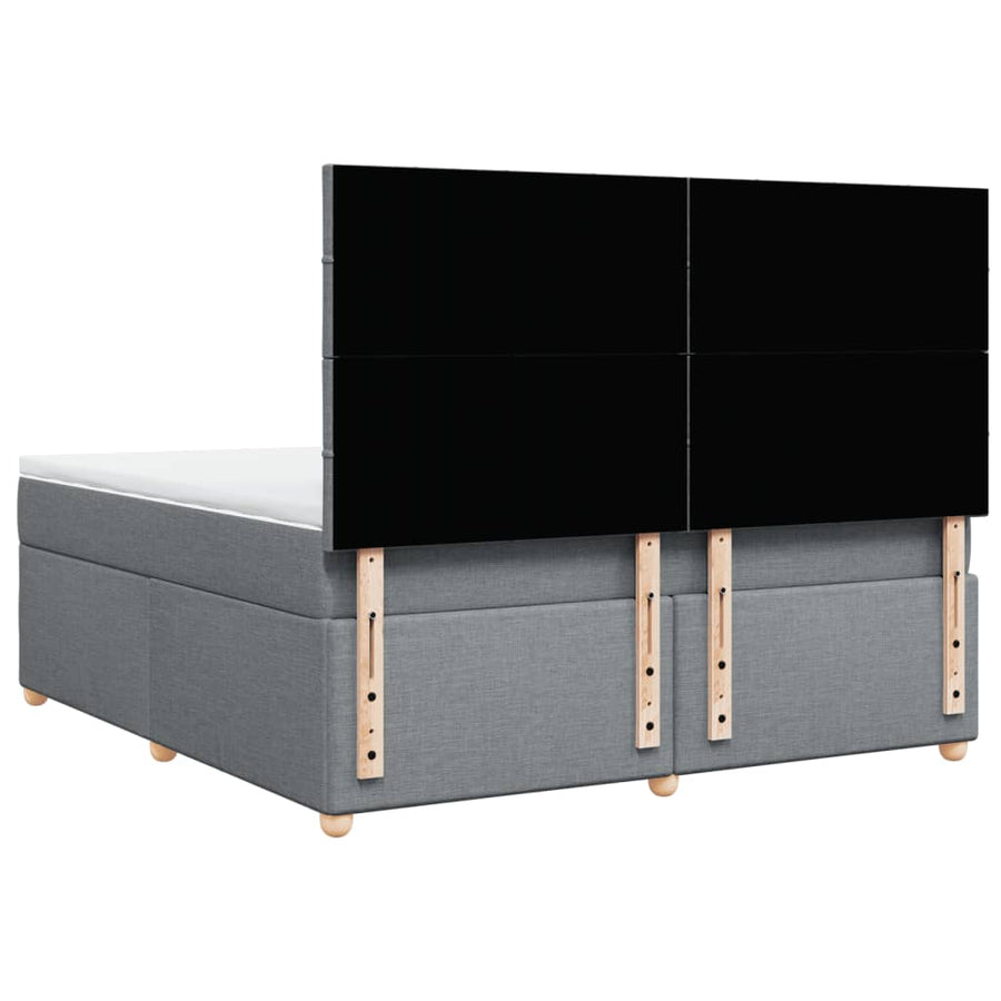 Boxspring met matras stof lichtgrijs 180x200 cm