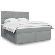 Boxspring met matras 180x200 cm lichtgrijs