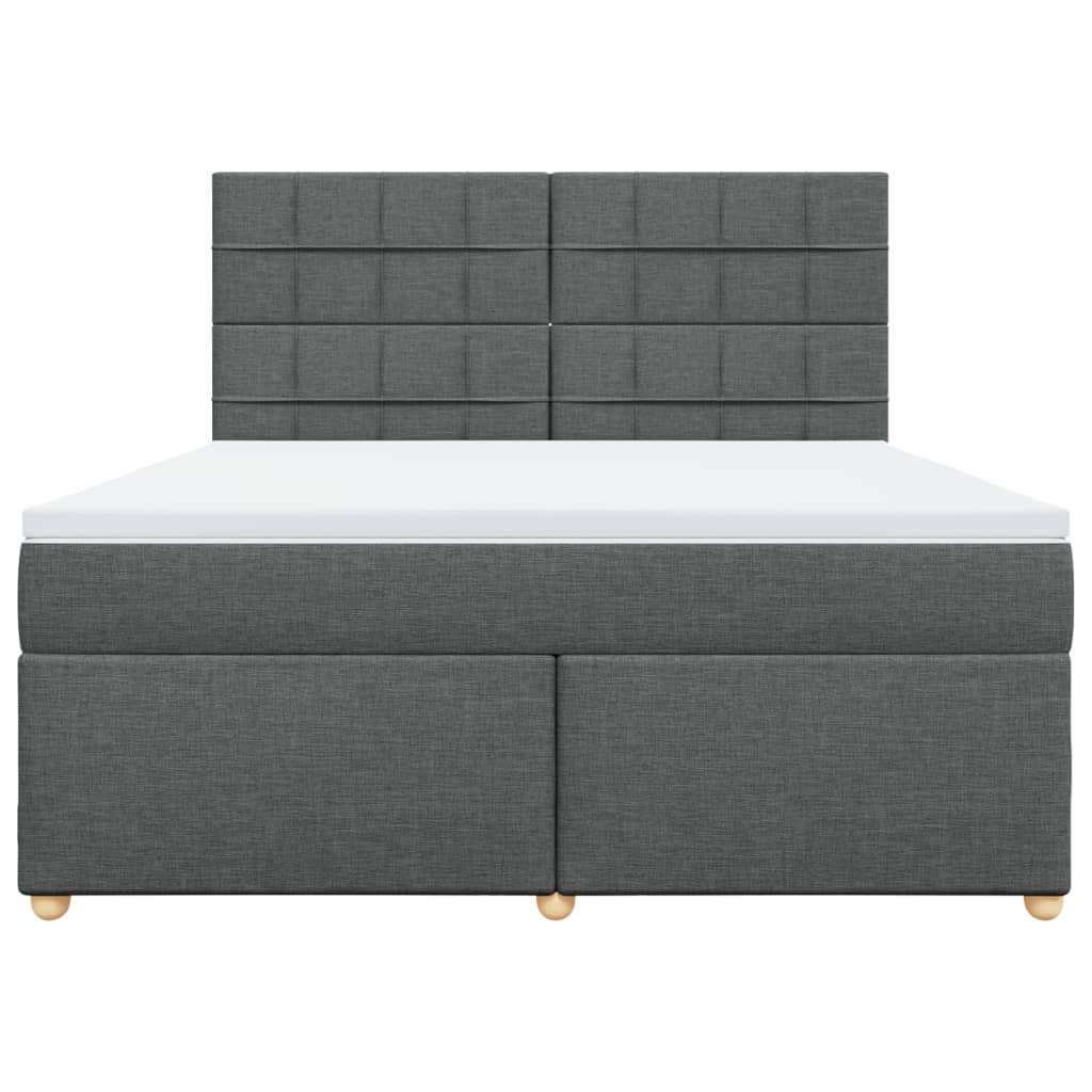 Boxspring met matras stof donkergrijs 180x200 cm