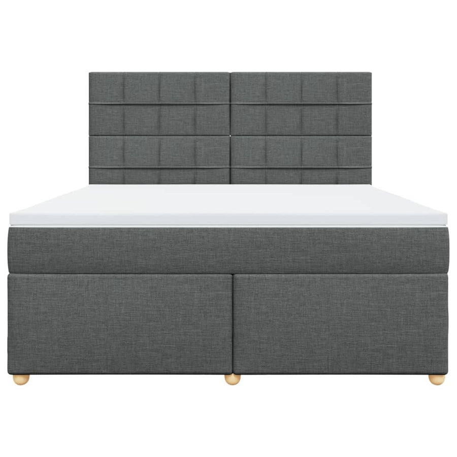 Boxspring met matras stof donkergrijs 180x200 cm