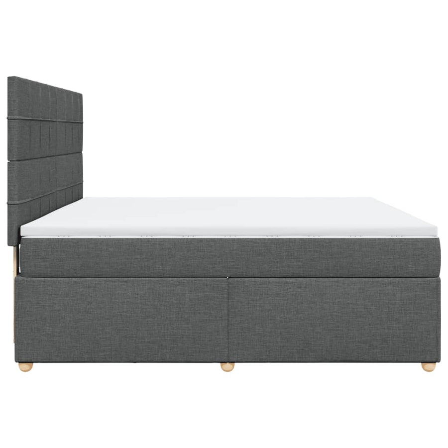 Boxspring met matras stof donkergrijs 180x200 cm
