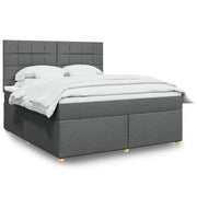 Boxspring 180x200 cm donkergrijs met matras