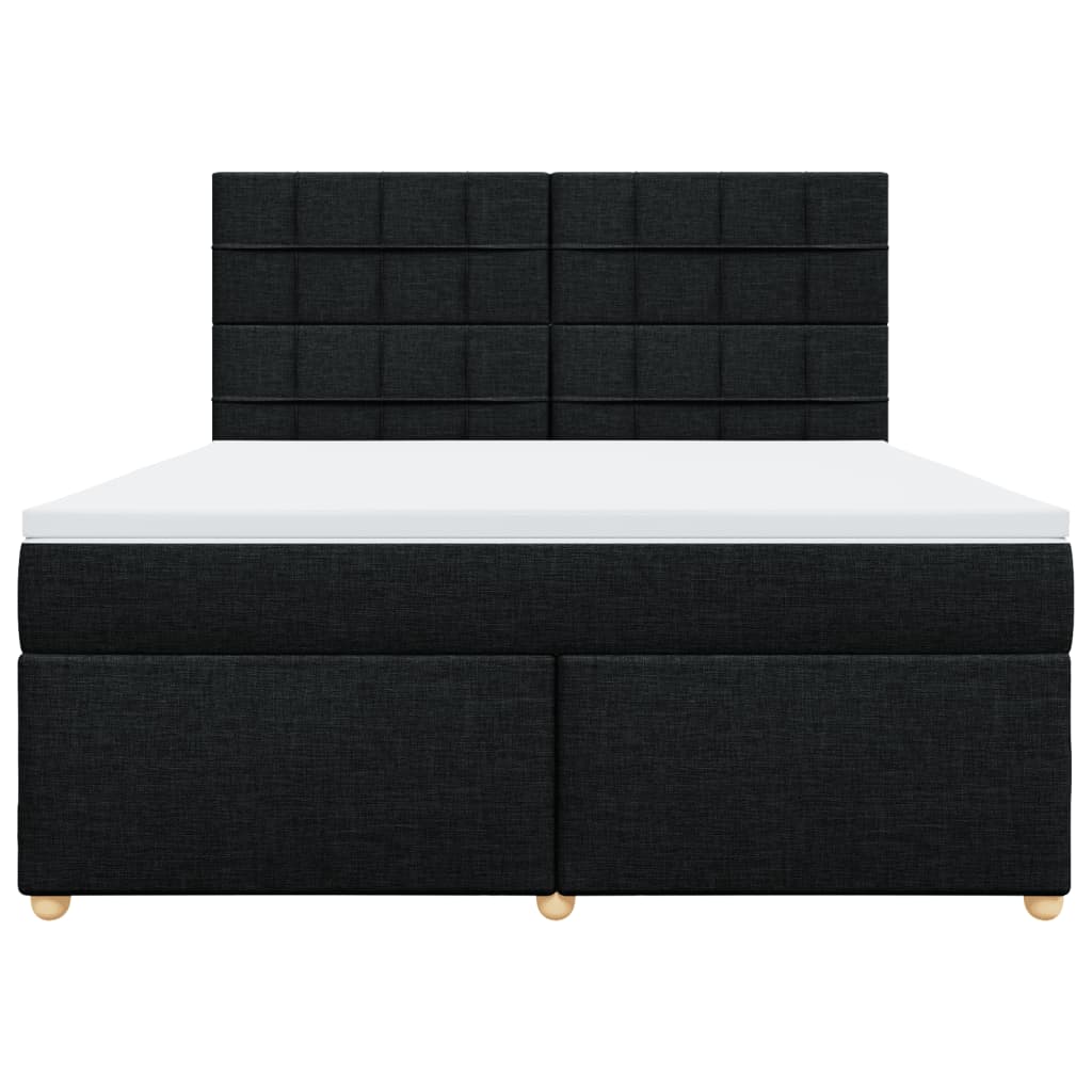 Boxspring met matras stof zwart 180x200 cm
