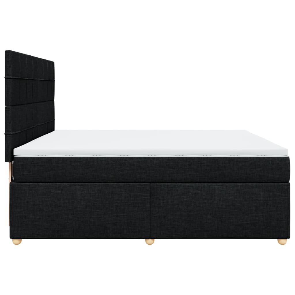 Boxspring met matras stof zwart 180x200 cm