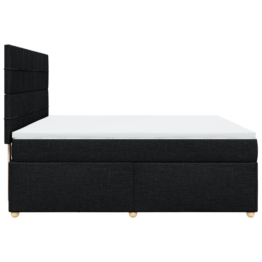 Boxspring met matras stof zwart 180x200 cm