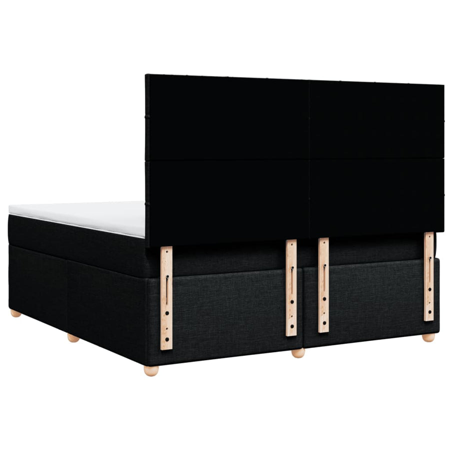 Boxspring met matras stof zwart 180x200 cm