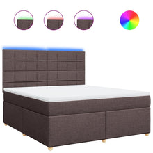 Boxspring met matras stof donkerbruin 180x200 cm