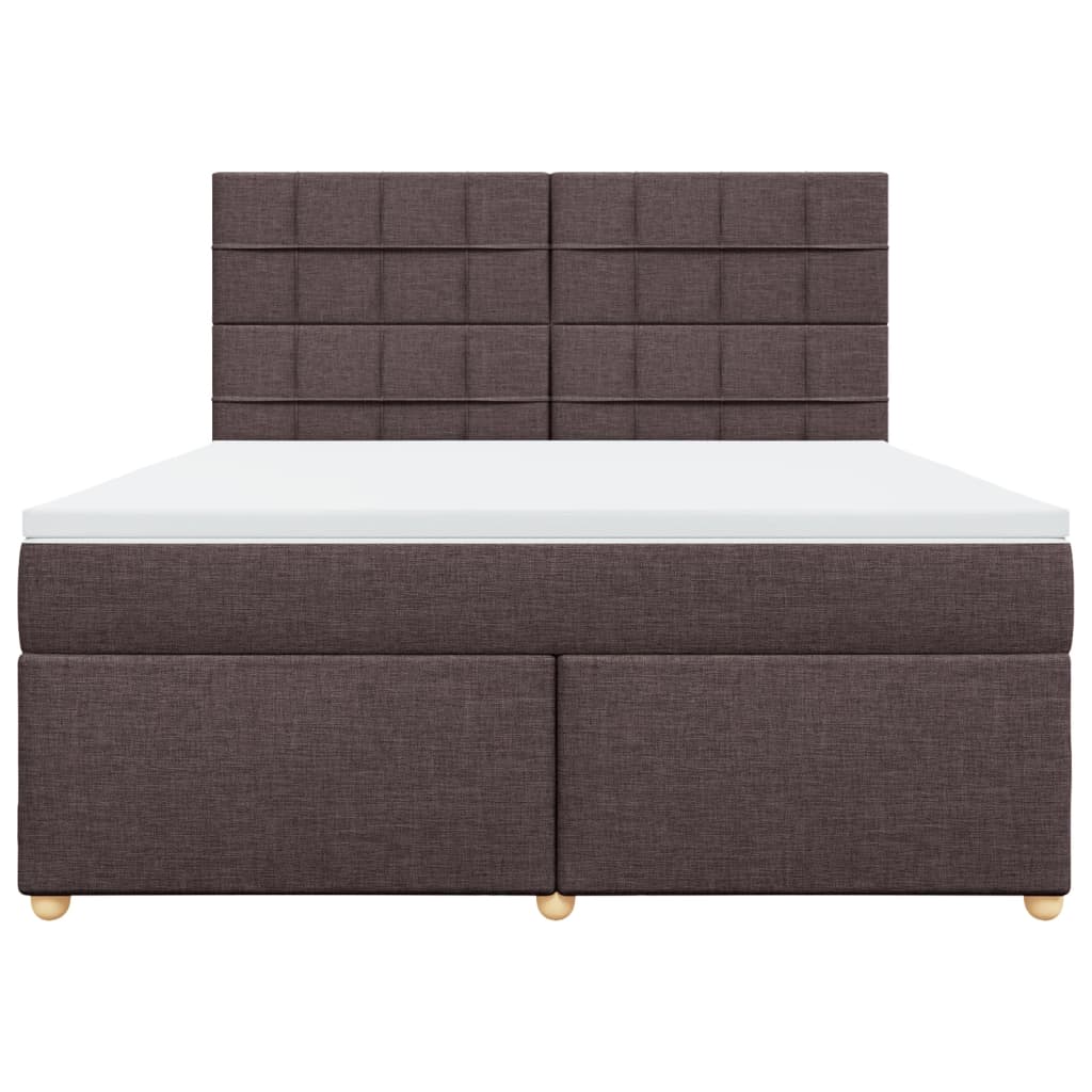 Boxspring met matras stof donkerbruin 180x200 cm