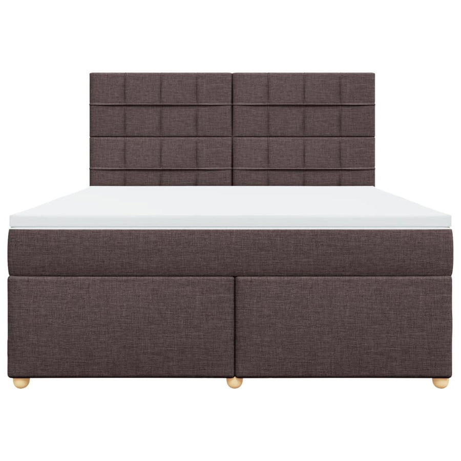 Boxspring met matras stof donkerbruin 180x200 cm