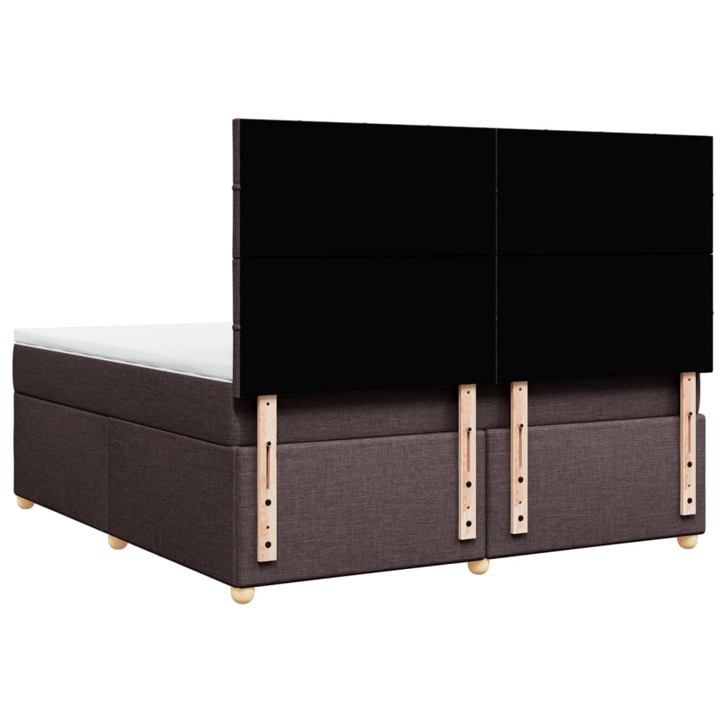 Boxspring met matras stof donkerbruin 180x200 cm