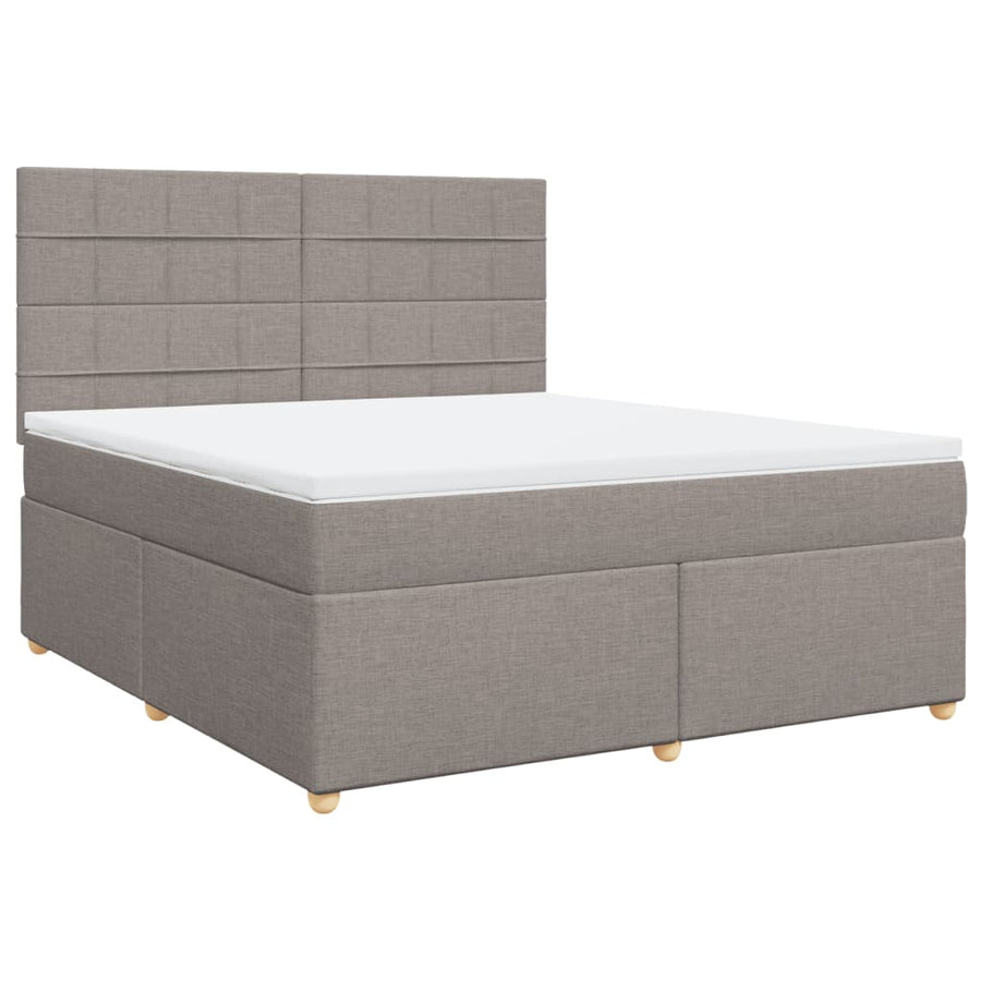 Boxspring met matras stof taupe 180x200 cm