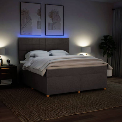 Boxspring met matras stof taupe 180x200 cm
