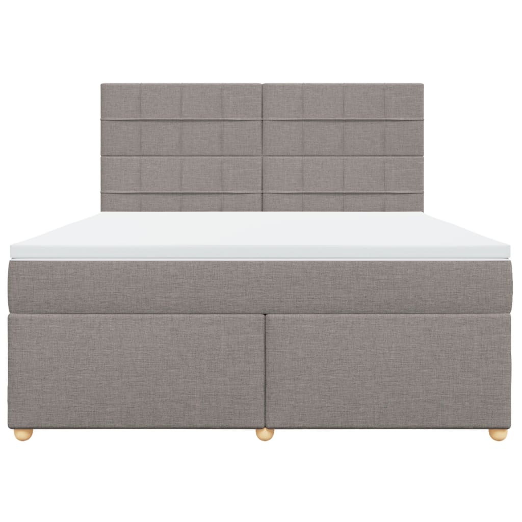 Boxspring met matras stof taupe 180x200 cm