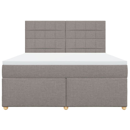 Boxspring met matras stof taupe 180x200 cm