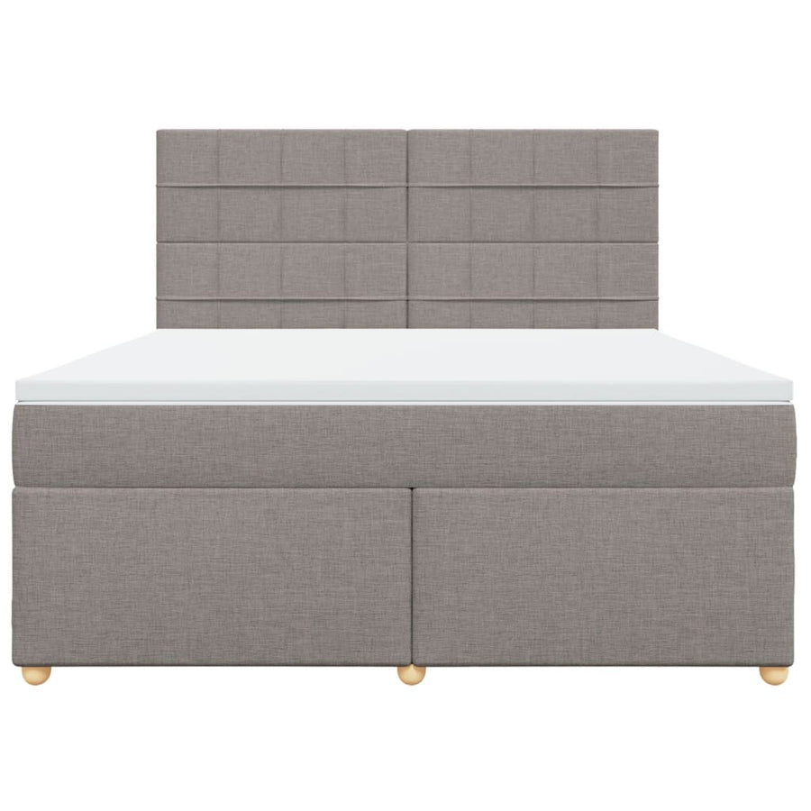 Boxspring met matras stof taupe 180x200 cm