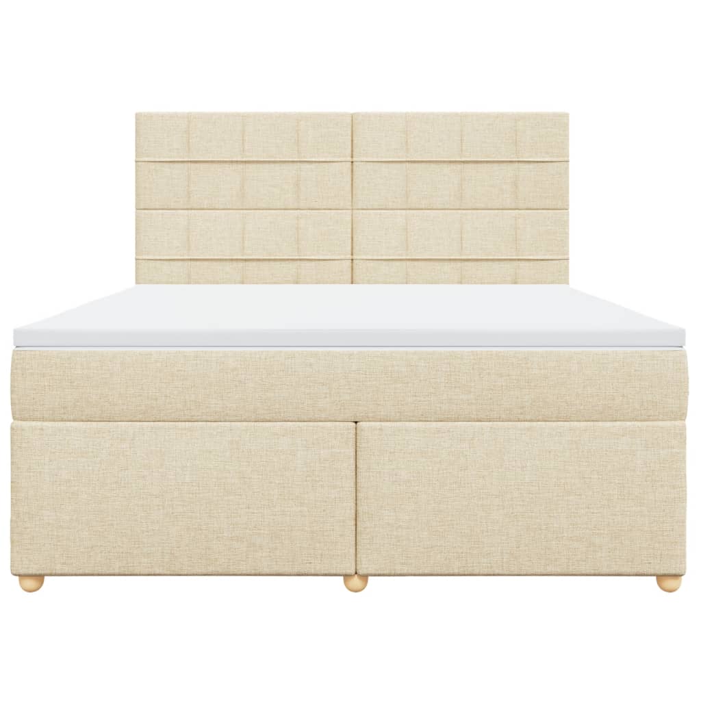 Boxspring met matras stof crèmekleurig 180x200 cm