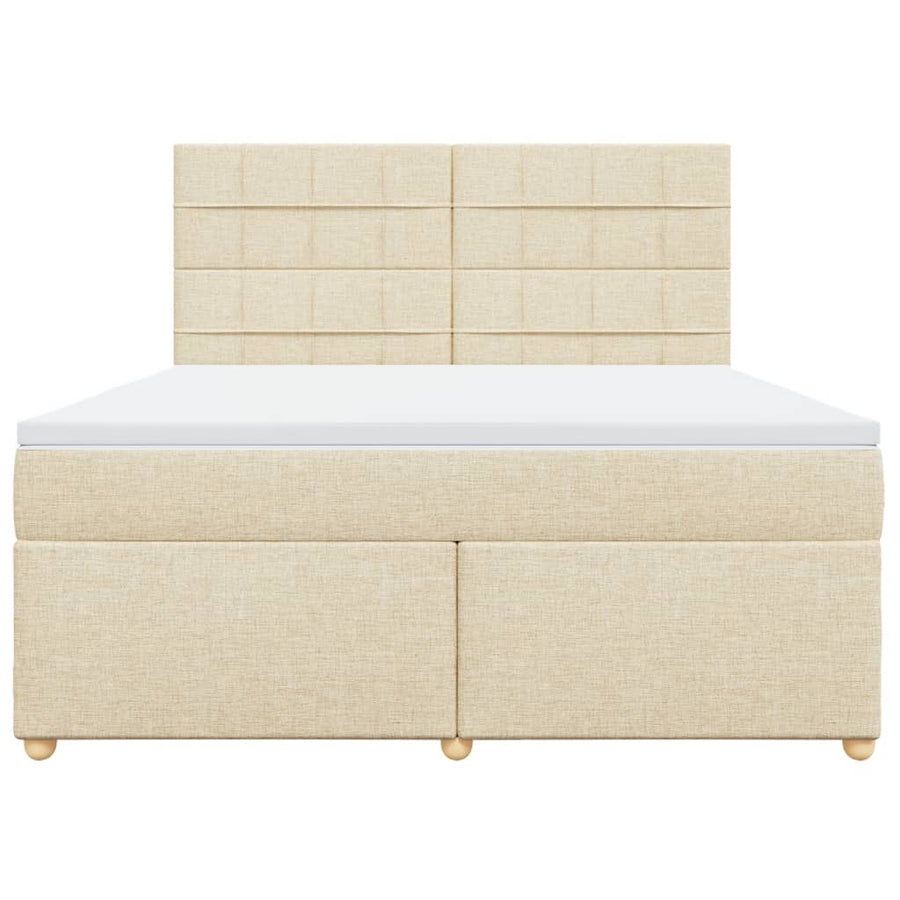 Boxspring met matras stof crèmekleurig 180x200 cm