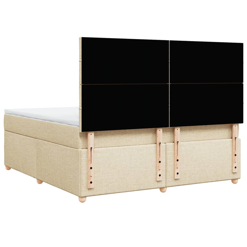 Boxspring met matras stof crèmekleurig 180x200 cm