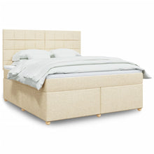 Boxspring met matras stof crèmekleurig 180x200 cm