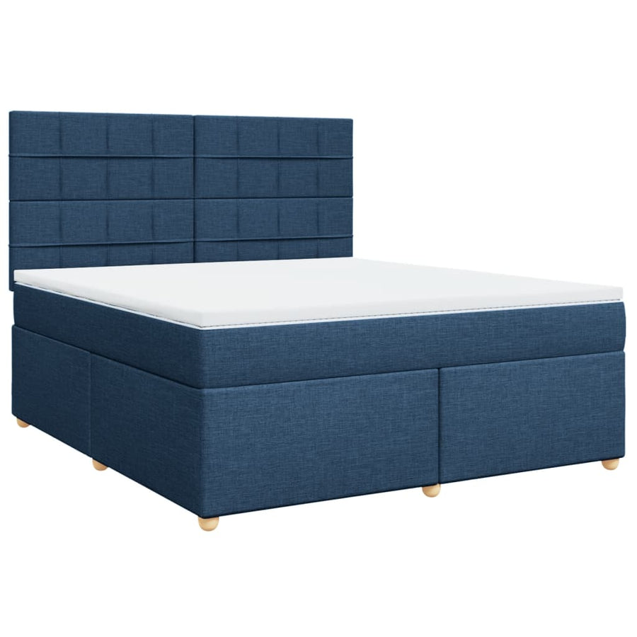 Boxspring met matras stof blauw 180x200 cm