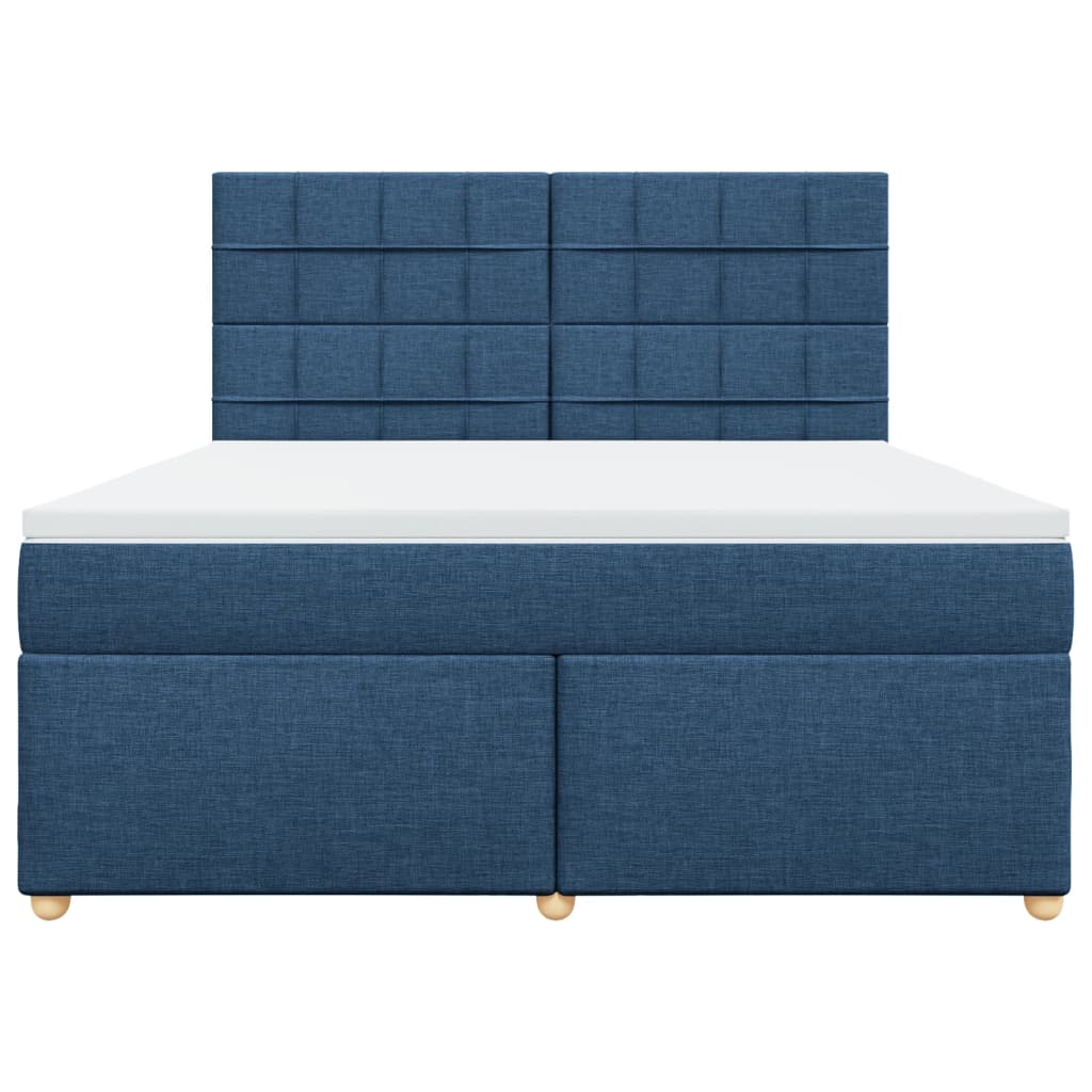 Boxspring met matras stof blauw 180x200 cm
