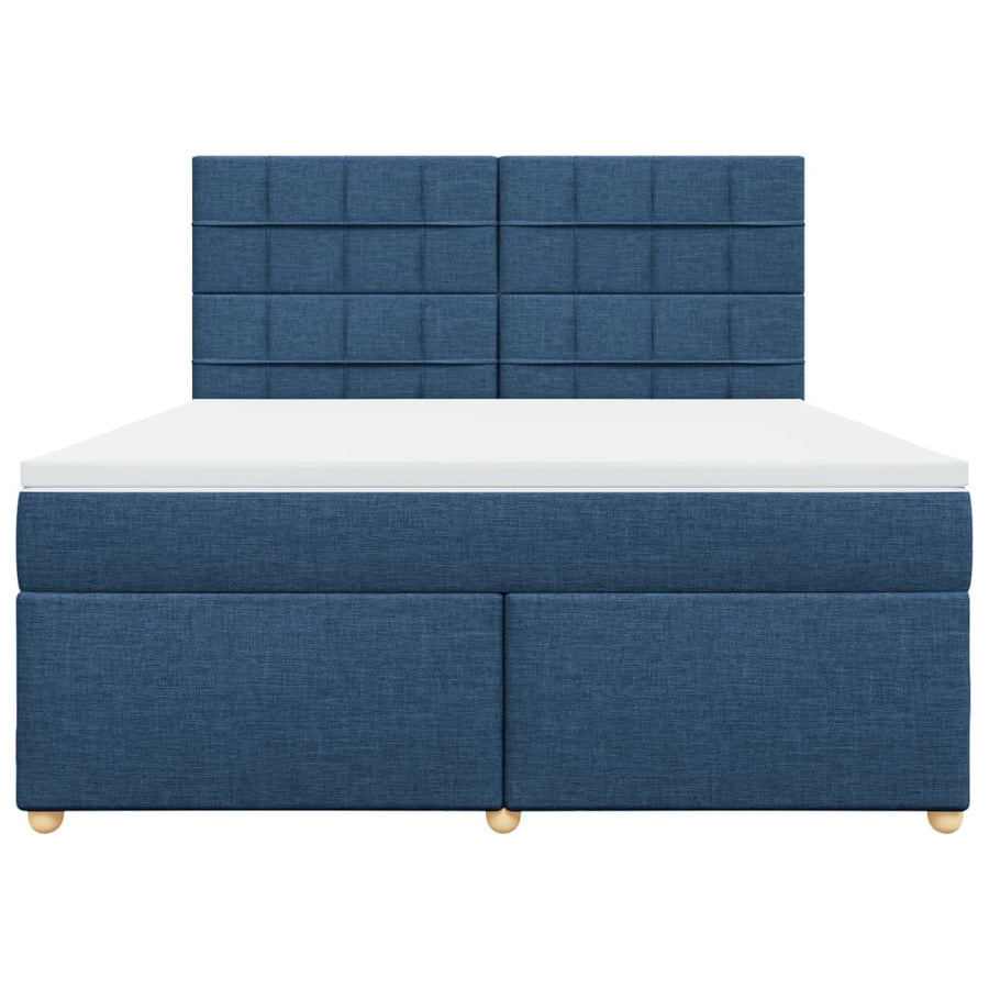 Boxspring met matras stof blauw 180x200 cm