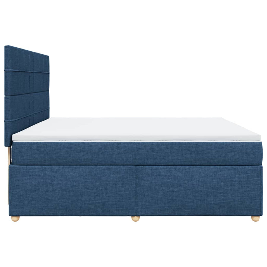 Boxspring met matras stof blauw 180x200 cm