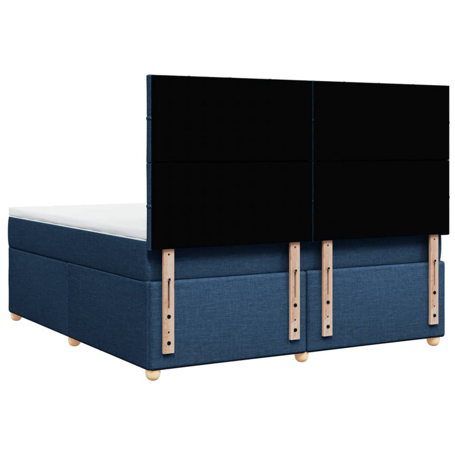 Boxspring met matras stof blauw 180x200 cm