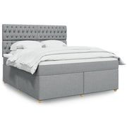 Boxspring 180x200 cm lichtgrijs met matras