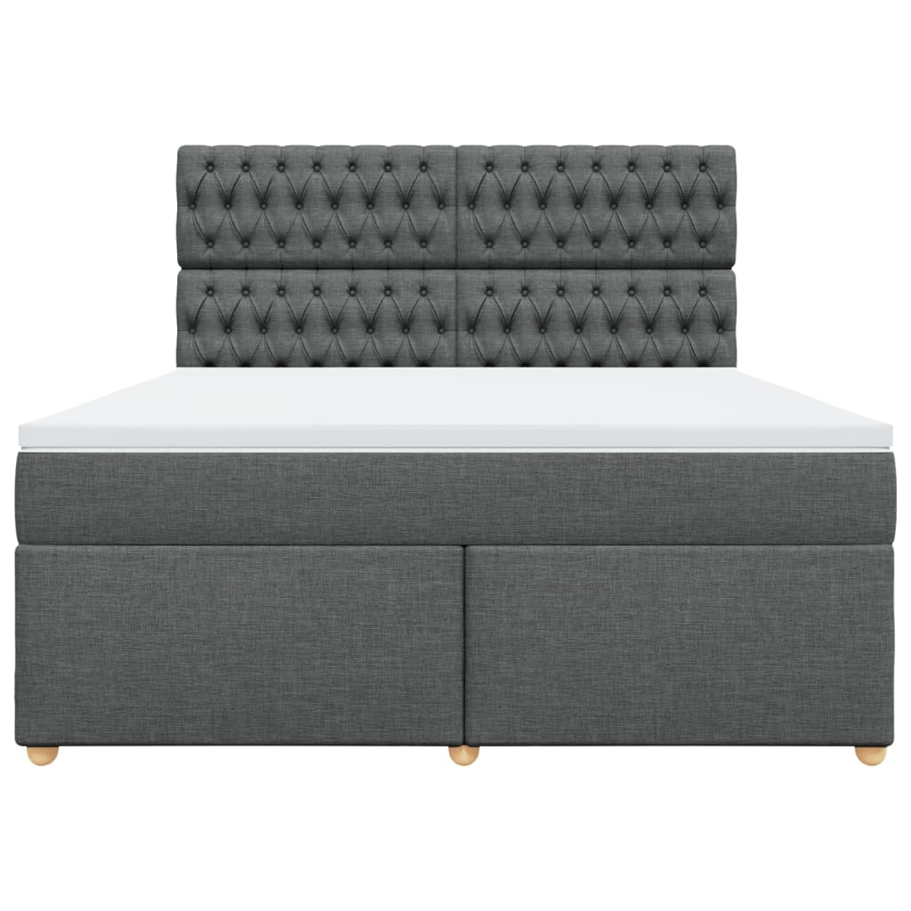 Boxspring met matras stof donkergrijs 180x200 cm