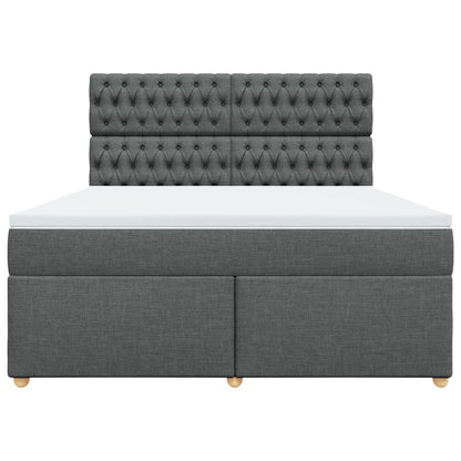 Boxspring met matras stof donkergrijs 180x200 cm