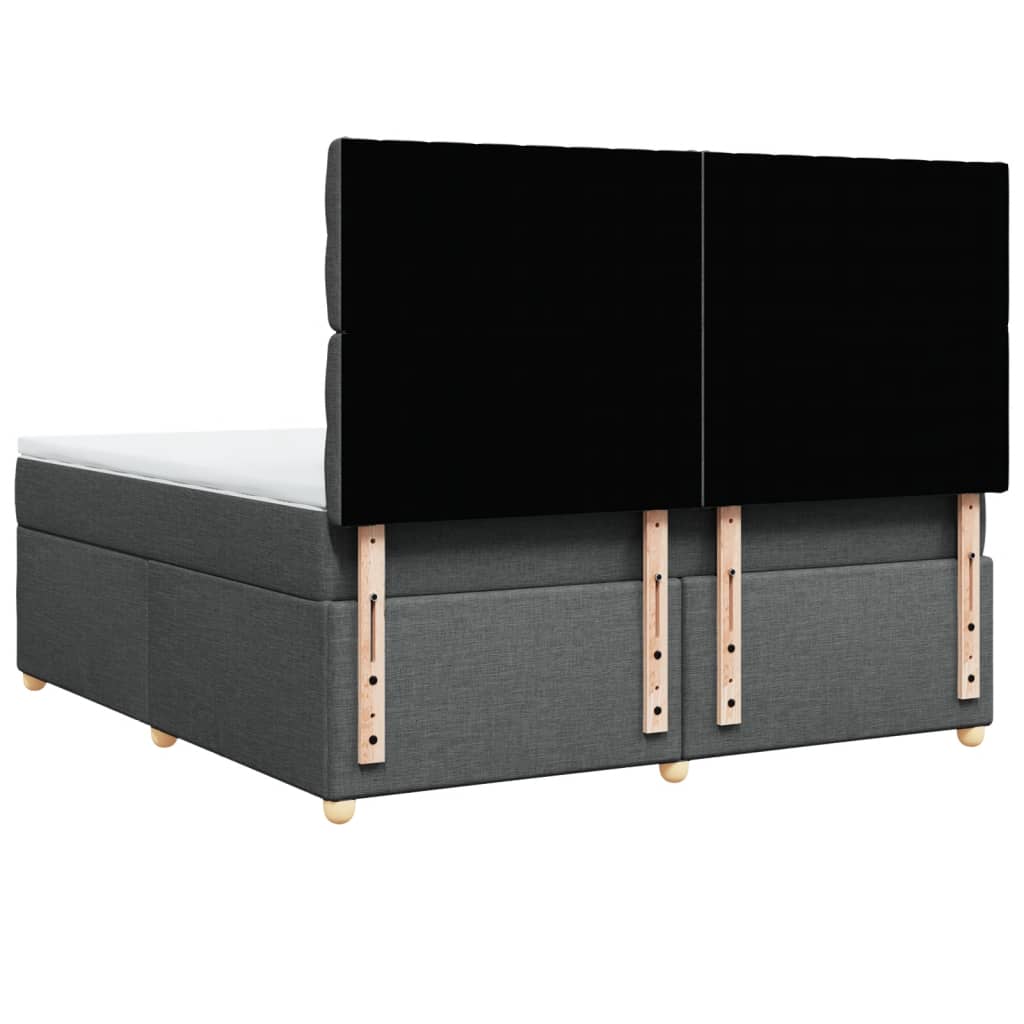 Boxspring met matras stof donkergrijs 180x200 cm