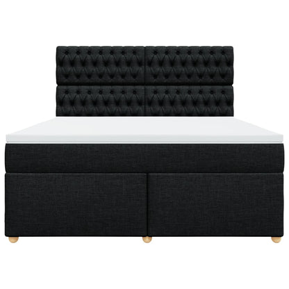 Boxspring met matras stof zwart 180x200 cm