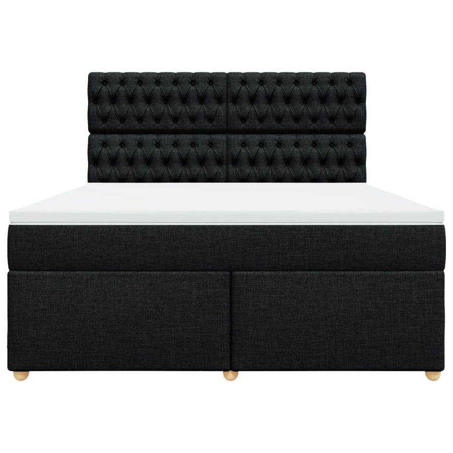 Boxspring met matras stof zwart 180x200 cm