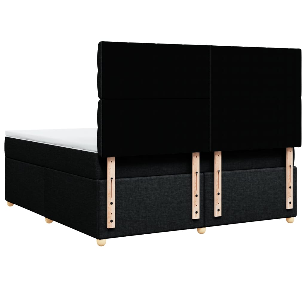 Boxspring met matras stof zwart 180x200 cm