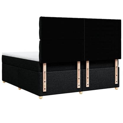 Boxspring met matras stof zwart 180x200 cm