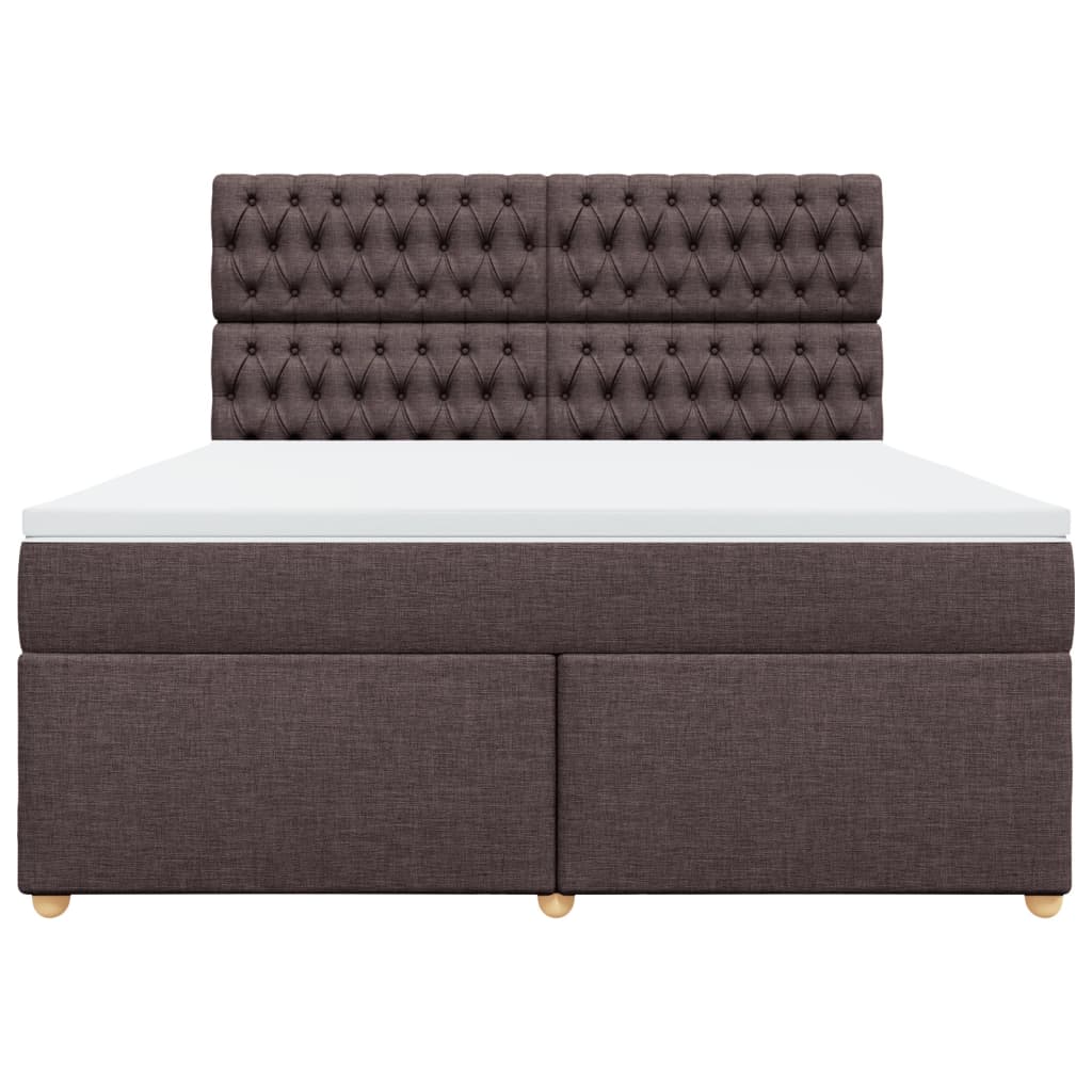 Boxspring met matras stof donkerbruin 180x200 cm