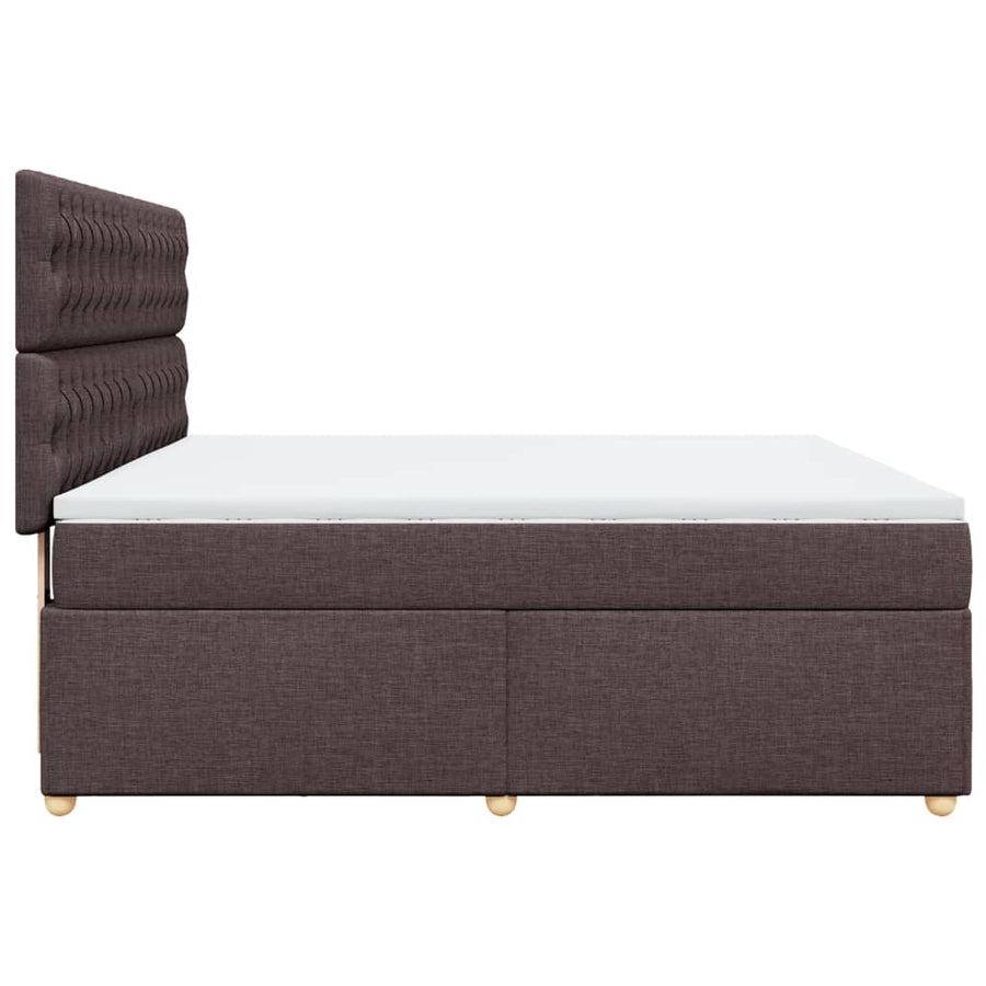 Boxspring met matras stof donkerbruin 180x200 cm